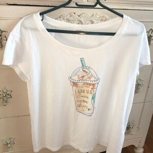 Hollister cute T-shirt ladies L, white graphic T